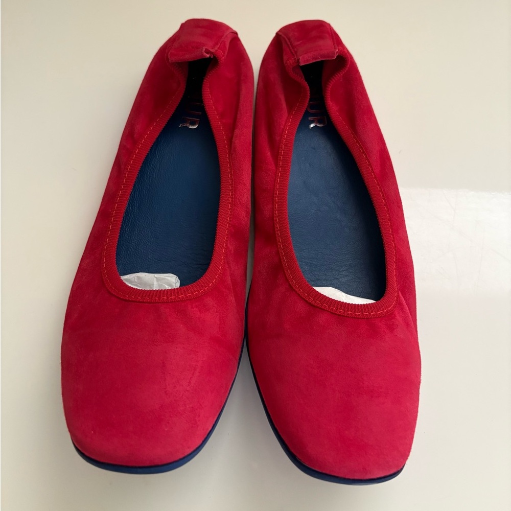 NUR ITALY The VALENTINA - NAPPA
Leather Foldable Ballerina Flats Red Size 39/8.5 - Picture 1 of 10